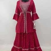 Miss Ethnik Elegant Pink Embroidered Lehenga Choli Set
