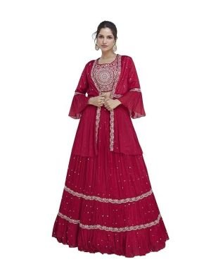 Miss Ethnik Elegant Pink Embroidered Lehenga Choli Set