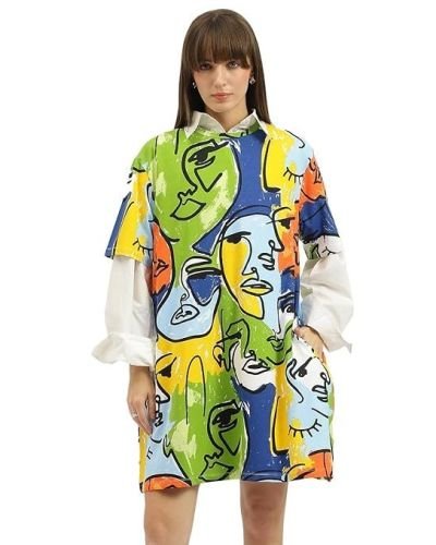 United Colors of Benetton Round Neck Printed Dress