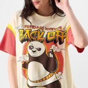 Back Off Womens Oversized Fit Graphic Printed Half Sleeve Cotton Multicolored