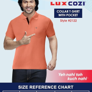 Lux Cozi Men’s Half Sleeve Soild Casual Regular Fit T-Shirt with Chest Pocket | Polo Tshirt for Men