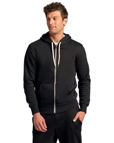 Classic Men’s Fleece French Terry Zip Hoodie, Zip-up French Terry Fleece Hooded Sweatshirt Jacket for Men