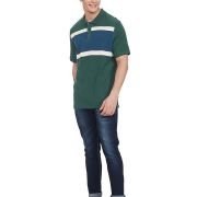 Marks & Spencer Mens Striped Cotton Polo Neck Regular Fit T-Shirt