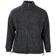Men’s Irish Wool Sweater, Full Zip, Front Pockets, Lined Interior, Gray
