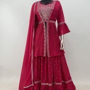 Miss Ethnik Elegant Pink Embroidered Lehenga Choli Set