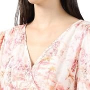 VERO MODA Floral Print Bishop Sleeve Layered Fit & Flare Maxi Dress