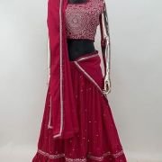 Miss Ethnik Elegant Pink Embroidered Lehenga Choli Set