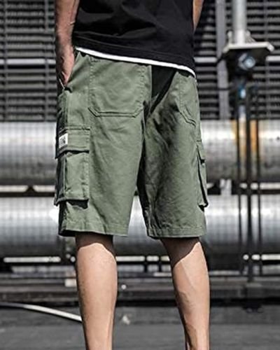 Men’s Shorts Men’s Shorts Casual Bermuda Shorts with Pockets Cotton Casual Overalls Pants