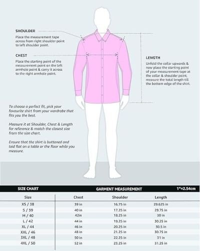 Men’s Solid Cotton Formal Shirt | Plain | Full Sleeve – Regular Fit