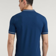 Peter England Men’s Regular Fit Insignia Half Sleeve Polo T-Shirt | Cotton Rich | Premium Pique Weave