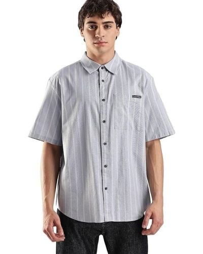 Calvin Klein Jeans Striped Relaxed-Fit Oxford Woven Shirt