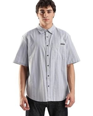 Calvin Klein Jeans Striped Relaxed-Fit Oxford Woven Shirt