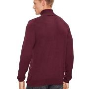 GUESS Maroon Polyamide Blend Solid Pullover Sweater