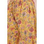 Rangriti Women Polyester Printed Yellow Suit Set