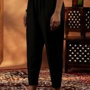 Libas Black Silk Blend Yoke Design Kurta Sets for Women