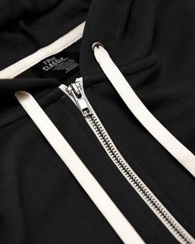 Classic Men’s Fleece French Terry Zip Hoodie, Zip-up French Terry Fleece Hooded Sweatshirt Jacket for Men