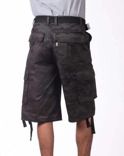 Club Men’s Cotton Twill Cargo Shorts With Belt Camo