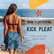 Hawaii Length 2 – Wrap Skirt for Women – Quick Dry Swim Cover-Up for Beach, Travel with Pocket, Maui Moonlight