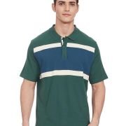 Marks & Spencer Mens Striped Cotton Polo Neck Regular Fit T-Shirt
