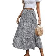Rocks Women’s Casual High Waist Floral Print Skirt Split Thigh A Line Maxi Skirts