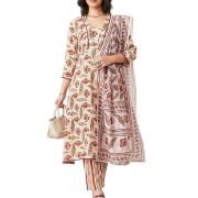 Myx Women’s Printed Anarkali Kurta Pant Set with Dupatta