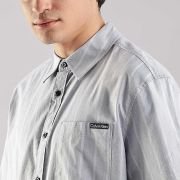 Calvin Klein Jeans Striped Relaxed-Fit Oxford Woven Shirt