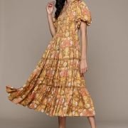 Kumar Yellow Paisley Print Long Dress