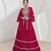 Miss Ethnik Elegant Pink Embroidered Lehenga Choli Set