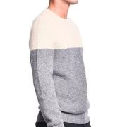3VERY Men’s Women’s Unisex 100% Cashmere Cozy 2-Tone Round Neck