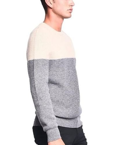 3VERY Men’s Women’s Unisex 100% Cashmere Cozy 2-Tone Round Neck