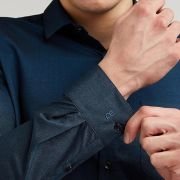 Peter England Men’s Everyday Solid Slim Fit Full Sleeve Formal Shirt | Cotton-Rich
