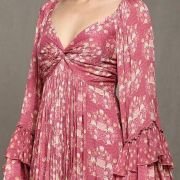 Ritu Kumar Pink Block Print Long Dress