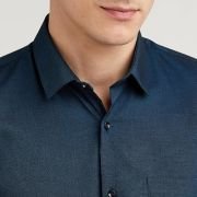 Peter England Men’s Everyday Solid Slim Fit Full Sleeve Formal Shirt | Cotton-Rich