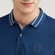 Peter England Men’s Regular Fit Insignia Half Sleeve Polo T-Shirt | Cotton Rich | Premium Pique Weave